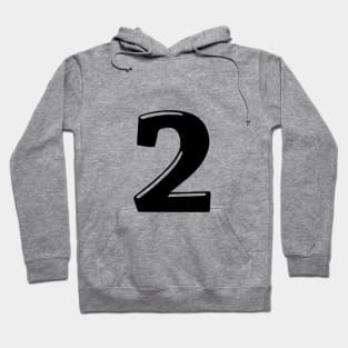 Number 2 in color black 3d font design Hoodie